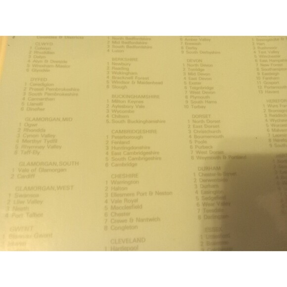 Vtg 50" X 36 Bartholomew Planner's Counties & Regions Map Britsh Isles Map 1990 - Picture 3 of 9